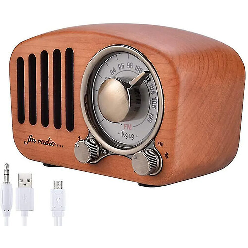 Universal Radio Radio Bluetooth Bluetooth 4.2 Mini haut haut-parleur Bluetooth 4.2 en bois portable Bluetooth Bluetooth 4.2 avec subwoofer, marron