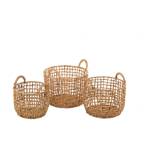 Dansmamaison Set De 3 Panier Rond Ouvert Jacynthe D'Eau Naturel