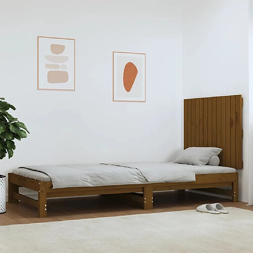 Maison Chic Tête de lit scandinave pour lit adulte,Meuble de chambre murale Marron miel 82,5x3x60 cm Bois massif de pin -MN14654