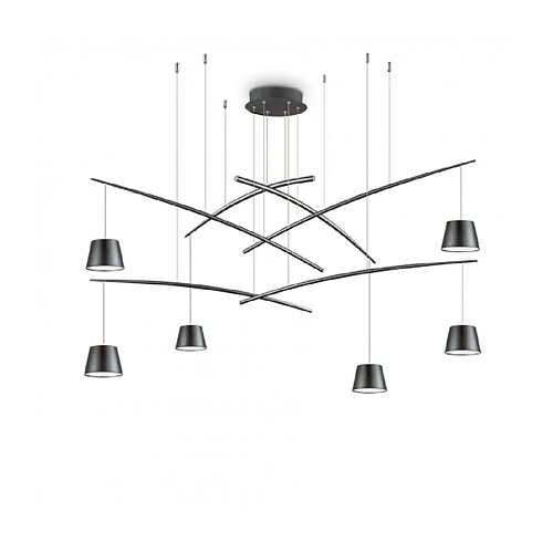 Ideal Lux Suspension Fish Métal Noir 6 ampoules 58cm