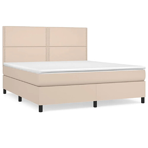 Maison Chic Structures de lit + matelas,Lit à sommier tapissier avec matelas Cappuccino 160x200 cm -MN75578