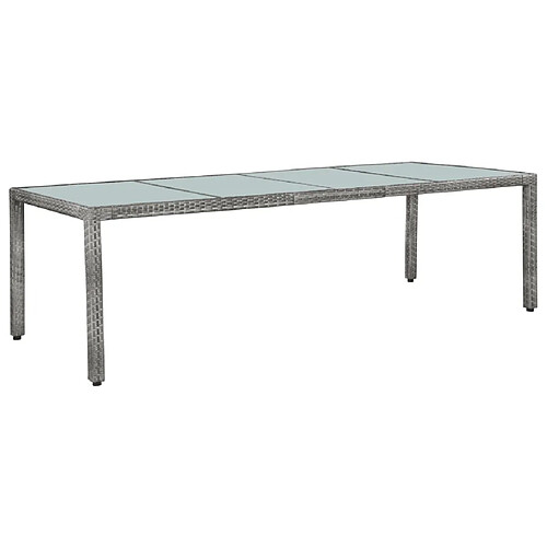 Maison Chic Mobilier à dîner de jardin 11 pcs et coussins Résine tressée Gris -MN46542