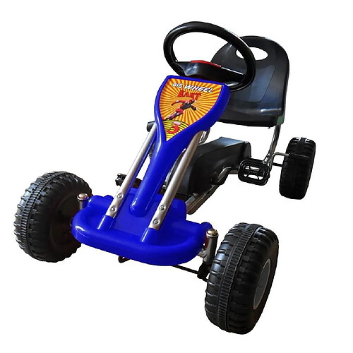 Helloshop26 Kart voiture à pédale gokart enfant jeux jouets bleu 89 cm 0102003