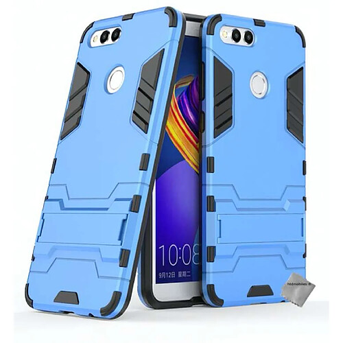 Htdmobiles Coque rigide anti choc pour Huawei Honor 7X + verre trempe - BLEU CLAIR