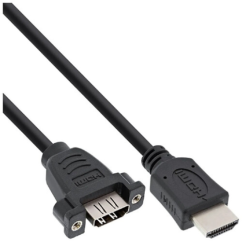 Adaptateur InLine® HDMI 4K2K Type A mâle à A femelle avec bride 0.6m