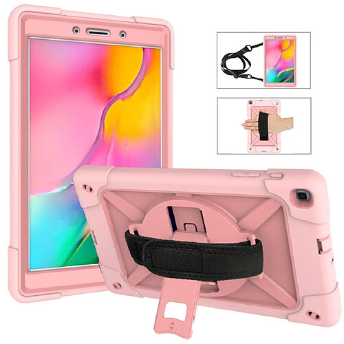 Wewoo Housse Coque Pour Galaxy Tab A 8.0 2019 T290 Contrast Color Silicone + PC Combination Case with Holder Rose Gold