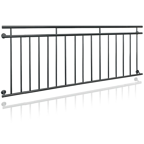 Ecd Germany Garde-corps balcon à la francaise appui rambarde anthracite en acier 225 x 90 cm