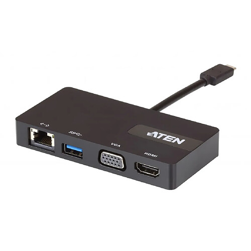 Alpexe USB 3.1 Adaptateur USB-C Male - USB A Femelle / Fonctionnalités HDMI / VGA Femelle / RJ45 (8P8C) Femelle Noir