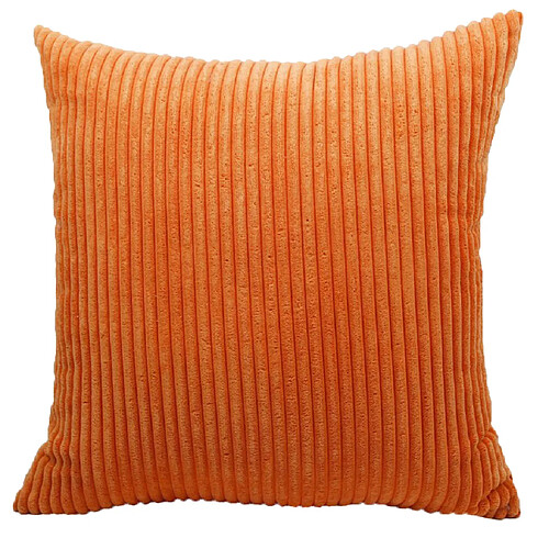 taie d'oreiller en velours côtelé de couleur unie canapé carré housse de coussin orange