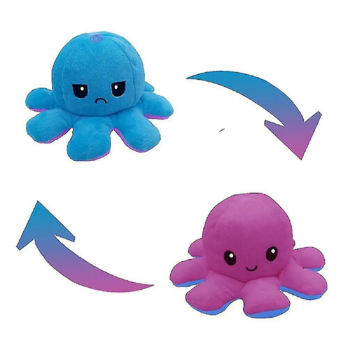 Universal Conception de poulpe, peluche réversible et poupée farcie typurple + bleu