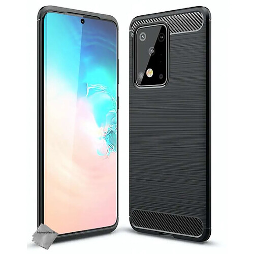 Htdmobiles Coque silicone gel carbone pour Samsung Galaxy S20 Ultra + film ecran - NOIR