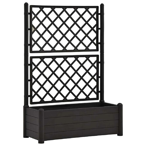 Maison Chic Jardinière,Bac à fleurs avec treillis - pot de fleur 100x43x142 cm PP Anthracite -GKD48140