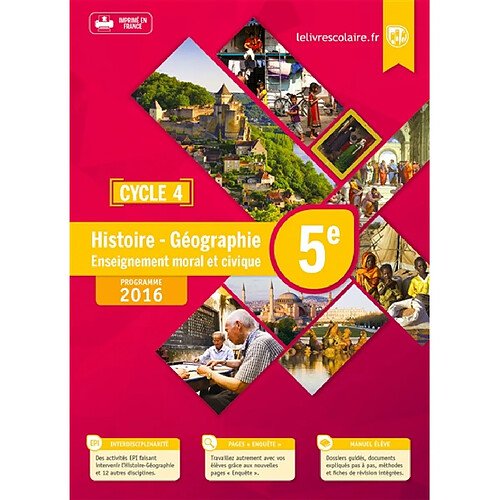 Histoire géographie, enseignement moral et civique 5e : cycle 4 : programme 2016