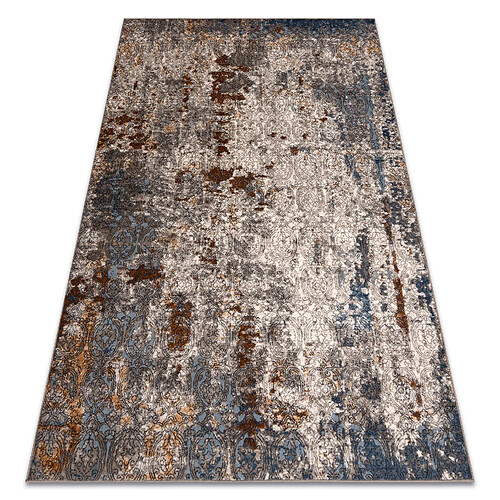 RUGSX Tapis NAIN Ornement vintage 7700 51622 beige bleu foncé terre cuite 80x150 cm