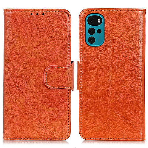 Etui en PU texture nappa orange pour votre Motorola Moto G22