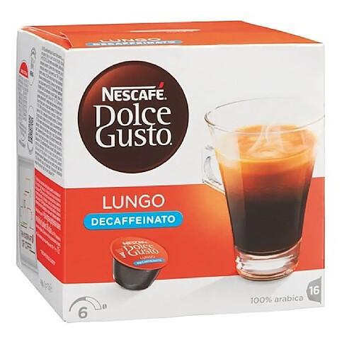 Café Nescafé Café Lungo décaffeinato capsule pour Dolce Gusto - Boîte de 16