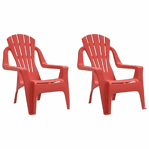 Maison Chic Lot de 2 Chaises de jardin,Fauteuil d'extérieur pour enfants rouge 37x34x44 cm PP -MN82850