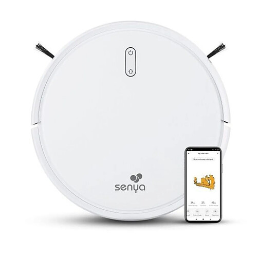 Senya Robot aspirateur pour tapis et sols durs 2en1 connecté My Little Robot Full White 2000 Pa