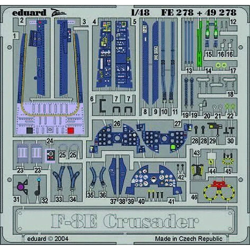 F-8E Crusader für Hasegawa Bausatz- 1:48e - Eduard Accessories