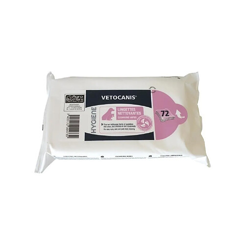 VETOCANIS Lingettes nettoyantes grand format - Pour chien et chat