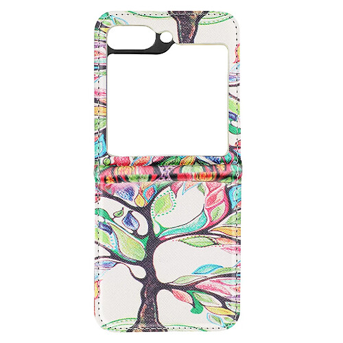 Avizar Coque Tree Life pour Samsung Galaxy Z Flip 5 Rigide revêtement simili cuir