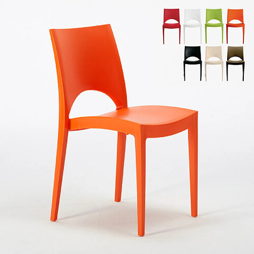 24 Chaises Paris Grand Soleil en polypropylène Restaurant bar café promo stock, Couleur: Orange