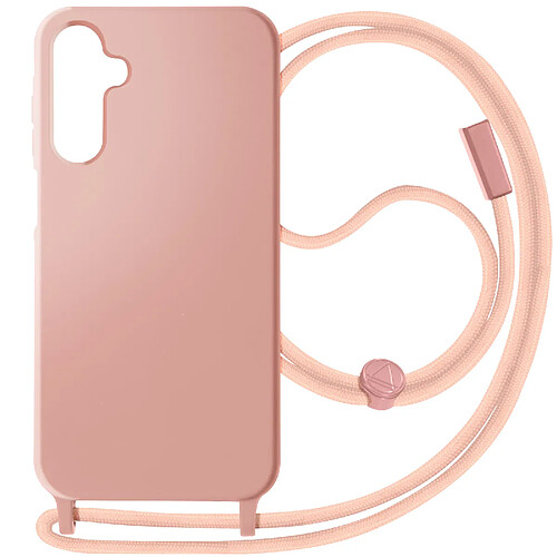 Avizar Coque Cordon Semi-Rigide pour Samsung Galaxy A15 Rose Poudré