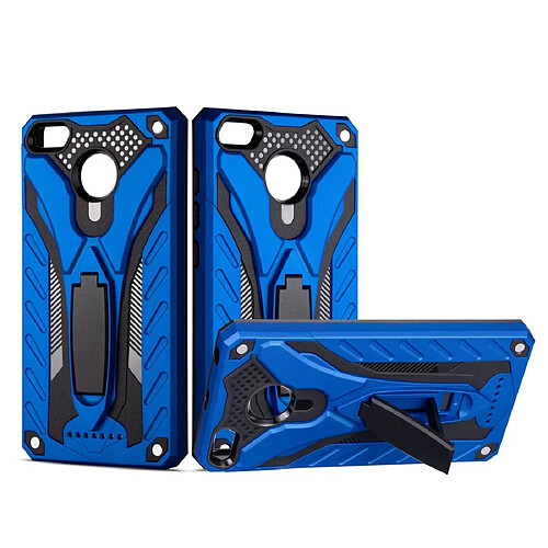 Wewoo Coque Pour OPPO Realme 3 Pro Antichoc TPU + PC Housse de protection avec support Bleu