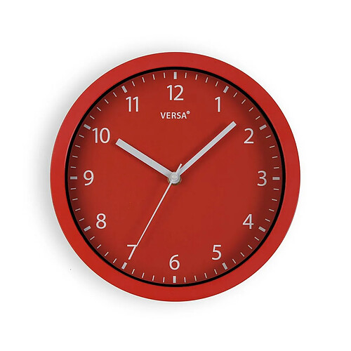 Horloge Murale Versa Rouge Plastique 4 x 25 x 25 cm