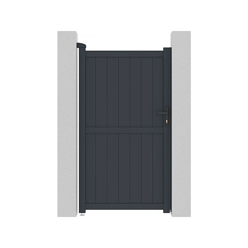 Habitat Et Jardin Portillon aluminium Maurice - 101.2 x 180.9 cm - Gris