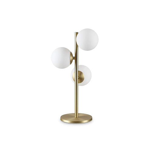 Ideal Lux Lampe de table globe à 3 lumières en laiton, non dimmable