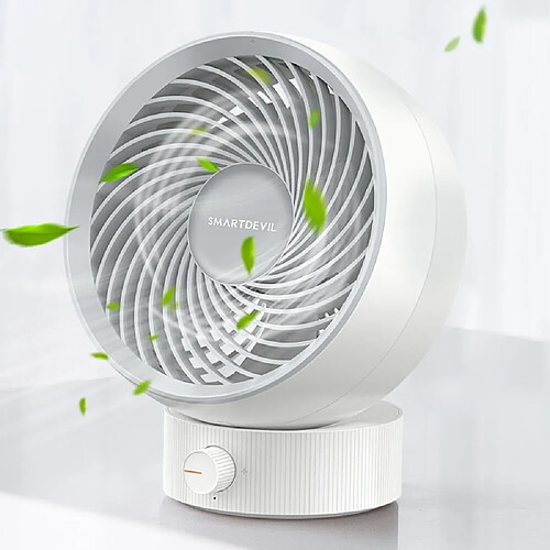 Ventilateur de Bureau USB Petit Ventilateur de Table de Bureau Personnel avec Vent Fort Fonctionnement Silencieux Mini Ventilateur Portable pour Chambre de Bureau SMARTDEVIL