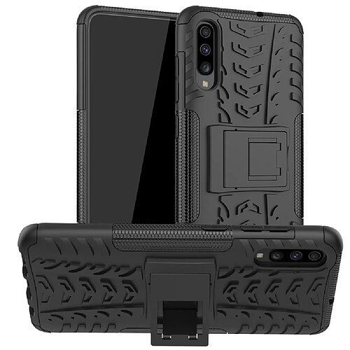 Wewoo Coque Rigide Pour Galaxy A70s Texture TPU + PC Case antichoc avec support Noir