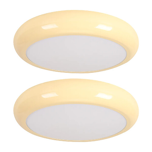 Stoex 2X Plafonnier Moderne F30CM Plafonnier Intérieur De Chambre À Coucher Plafonnier Led Plafonnier Rond Rétro 3000K Pour Couloir Cuisine Salon, Jaune