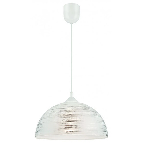 Lumière Suspension Dome Verre Argent 1 ampoule 60cm