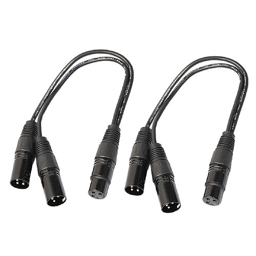 2x Y Splitteur Câble XLR 3 Pin Corde Connecteur Pour Microphone Audio