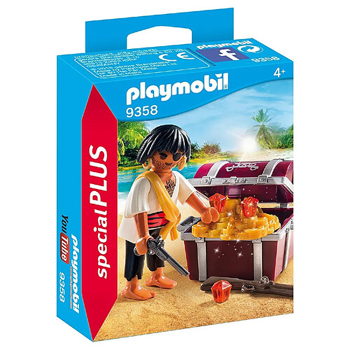 Playmobil® Figurines - Pirate avec coffre au trésor