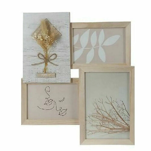 Cadre photo DKD Home Decor 31 x 2,4 x 34 cm Verre Naturel Shabby Chic