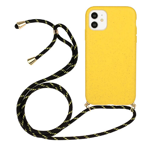 Coque en TPU souple avec sangle multifonction jaune pour votre Apple iPhone 11 6.1 pouces