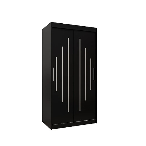 Abiks Meble Armoire YORK À Portes Coulissantes 200/100/62 2 Portes (Noir/Noir)