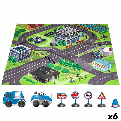 Tapis de jeu Speed & Go Accessoires Voitures Route Tissu Plastique (6 Unités)