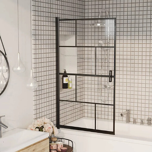 vidaXL Cabine de douche ESG 80x140 cm Noir