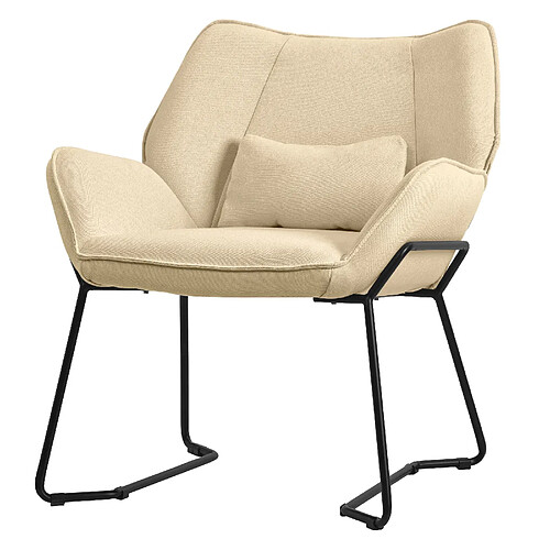 ML-Design Fauteuil Lounge Fauteuil Relax avec coussin de dossier Fauteuil de salon Lin Sab