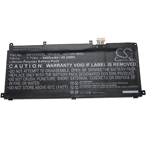 vhbw batterie compatible avec HP Elite x2 1013 G3 2TT42EA, x2 1013 G3 2TT43EA, x2 1013 G3-2TT14EA laptop (6400mAh, 7,7V, Li-Polymère)