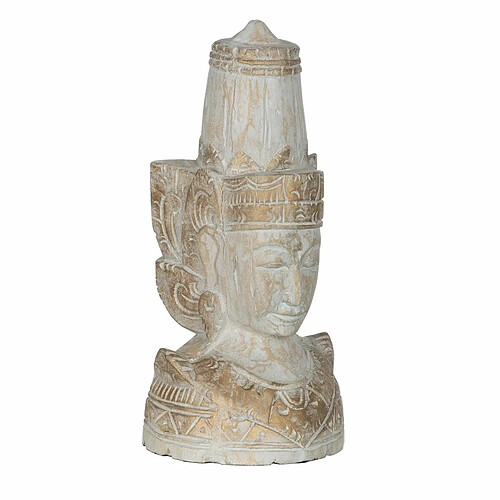 BigBuy Home Figurine Décorative Blanc Naturel Hindou 20 x 20 x 40 cm