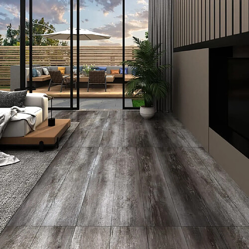 vidaXL Dalles de plancher PVC 4,46 m² 3 mm autoadhésif bois rayé