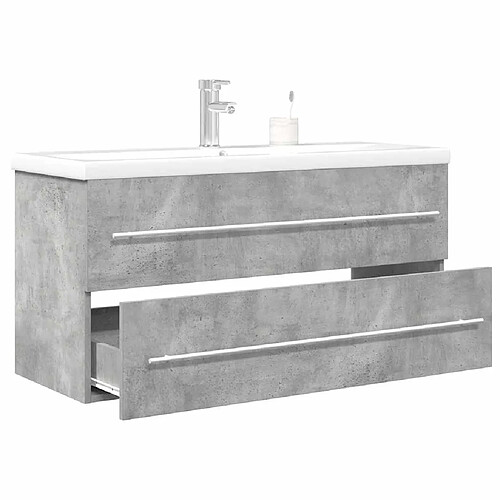 vidaXL Ensemble de meubles de salle de bain 2 pcs gris béton