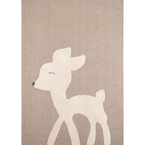 Jardindeco Tapis intérieur en polyester Fantine biche 160 x 230 cm.