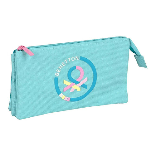 Trousse d'écolier Benetton Sugar Bleu clair (22 x 12 x 3 cm)