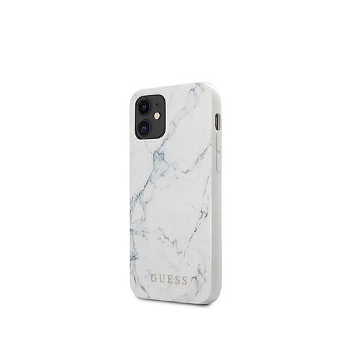 Guess Maroquinerie Guess Coque iPhone 12 Mini - Marble Blanc